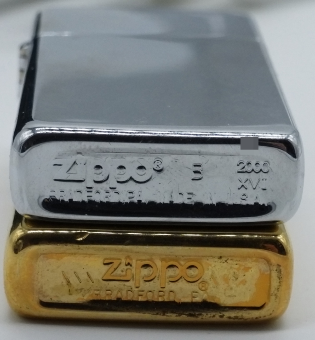 Zippo Slim Gold-tone and Chrome Lighters
