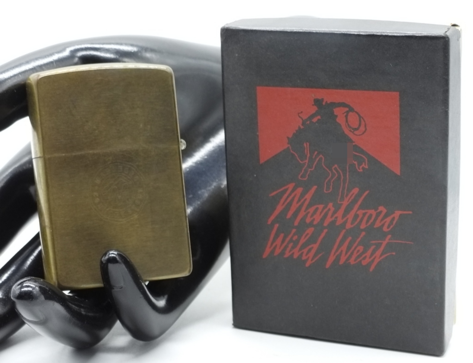 Marlboro Wild West Zippo Cowboy Emblem Brass