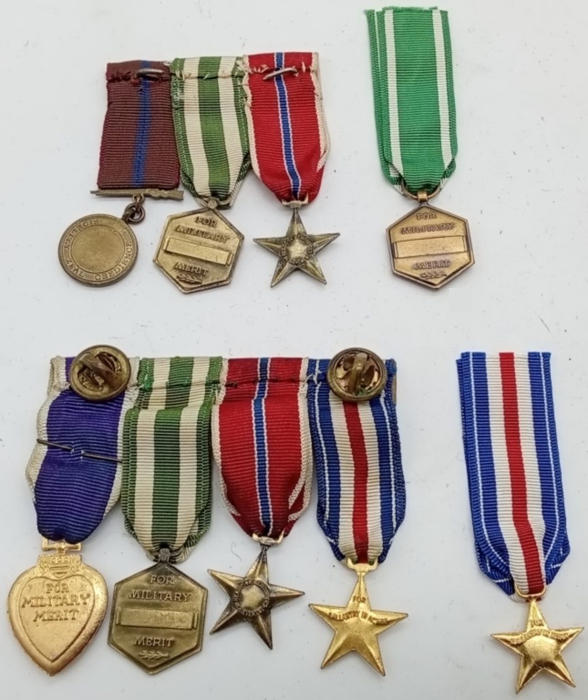 U.S. Military Merit Medals Lot of Nine Miniature