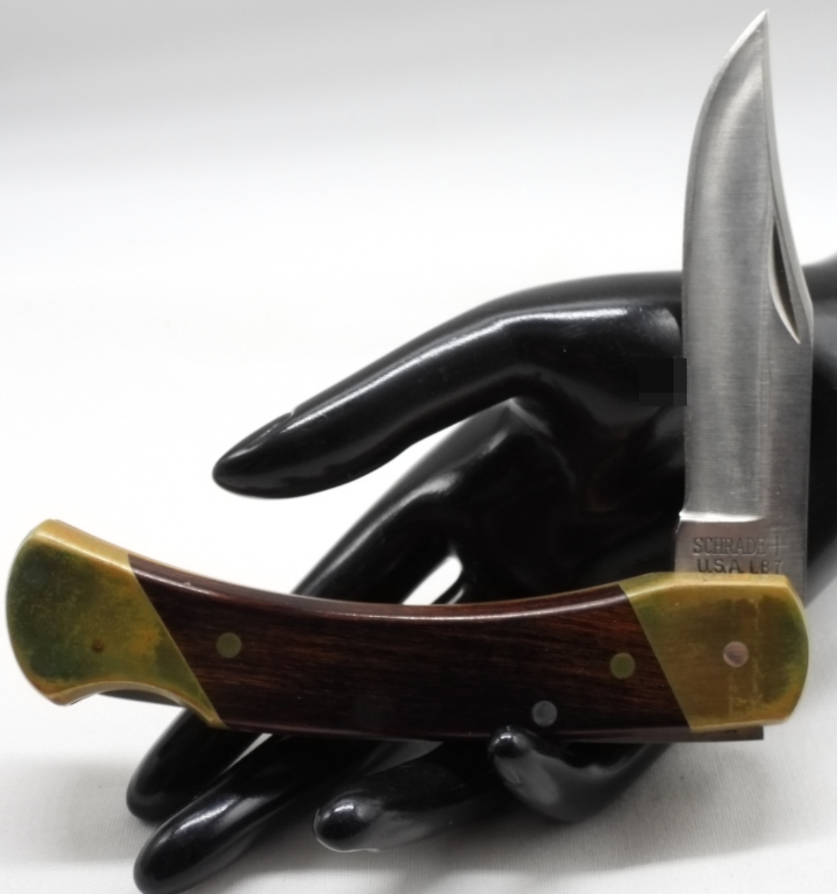 Schrade LB7 Folding Knife with Leather Sheath
