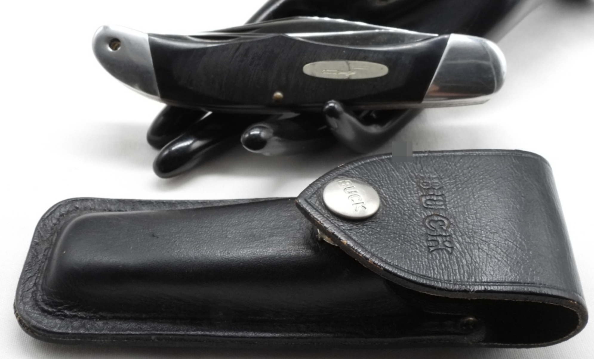 Buck Two-Blade Folding Knife, Black Handle