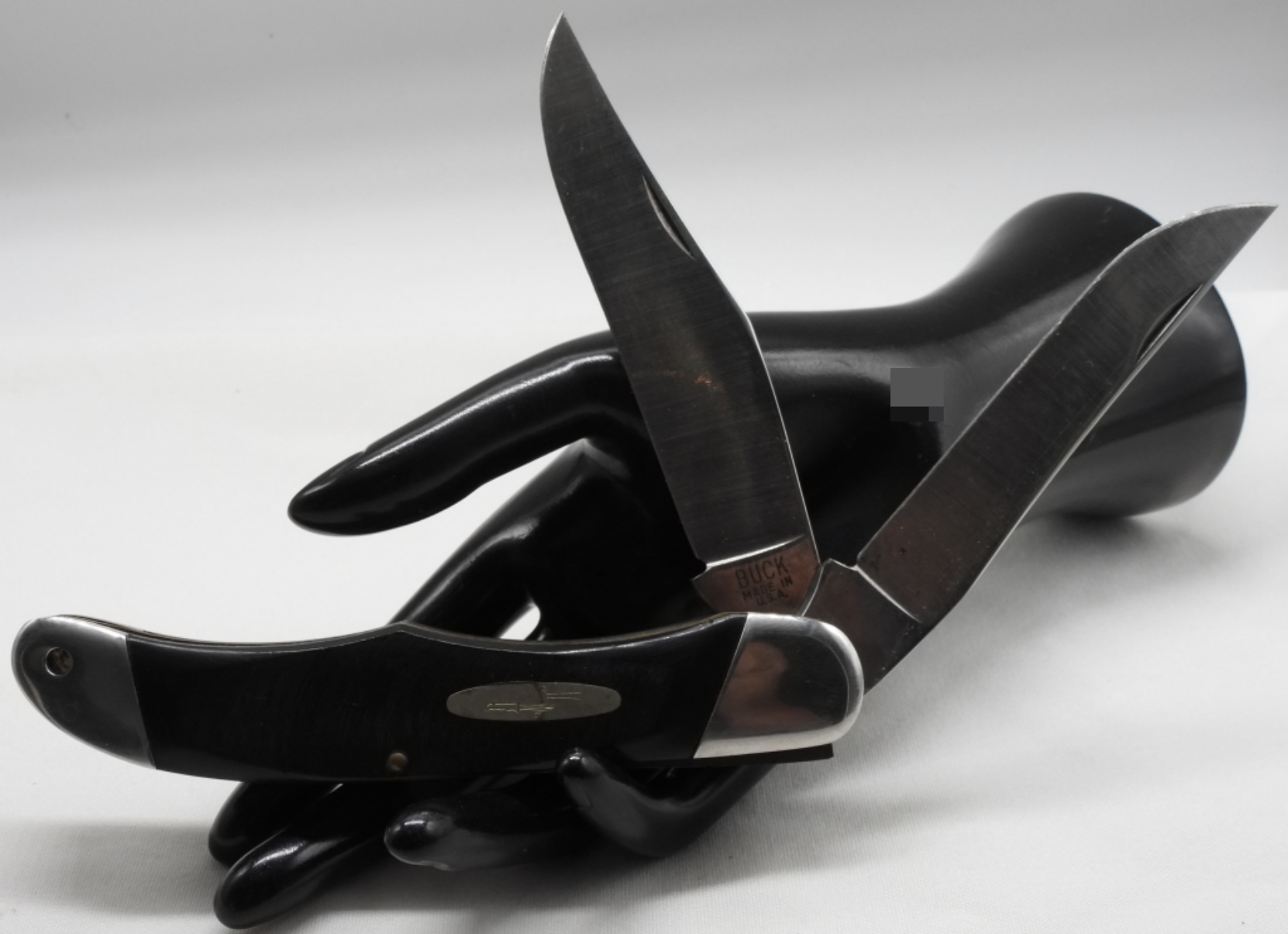 Buck Two-Blade Folding Knife, Black Handle