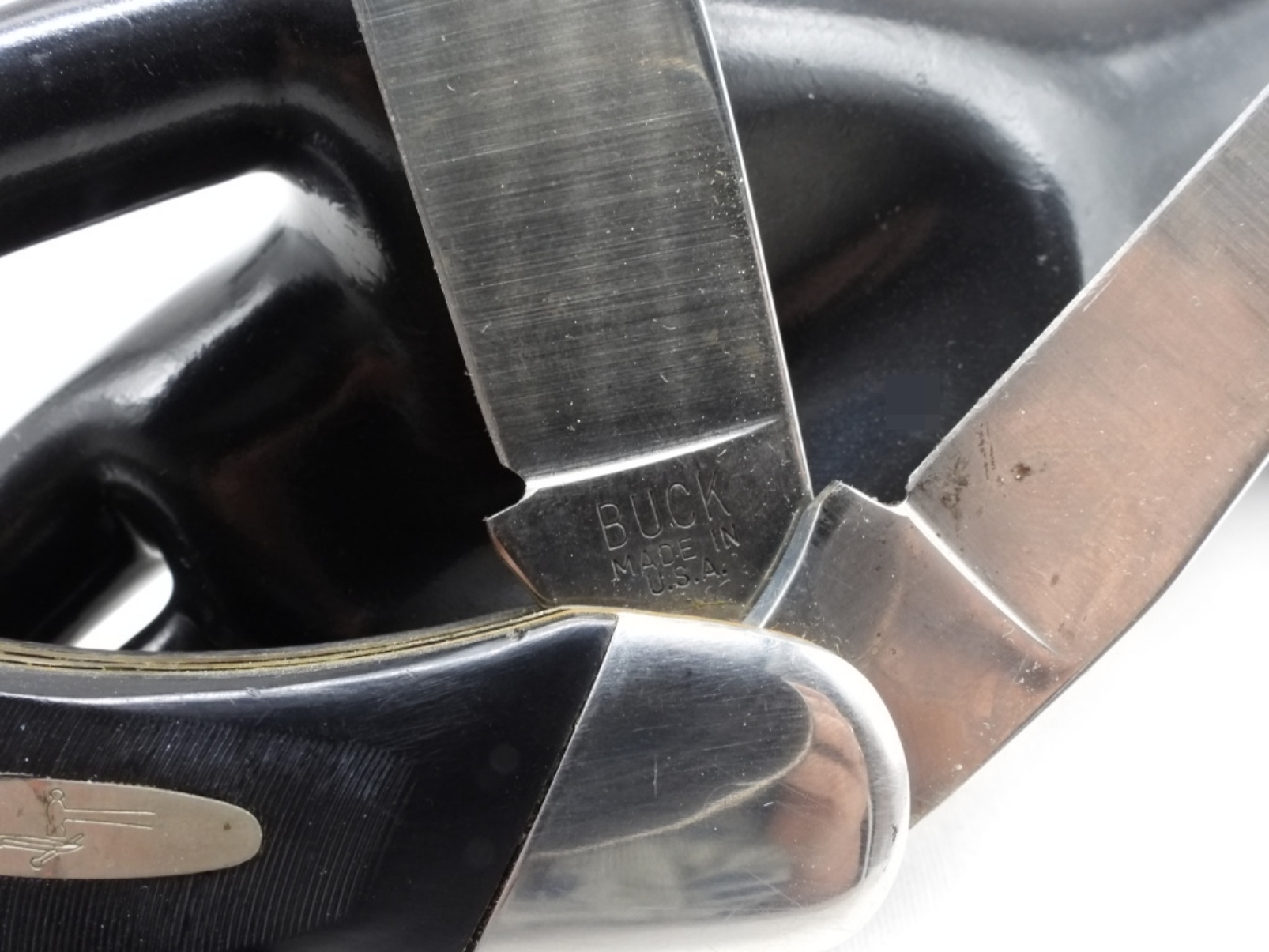 Buck Two-Blade Folding Knife, Black Handle