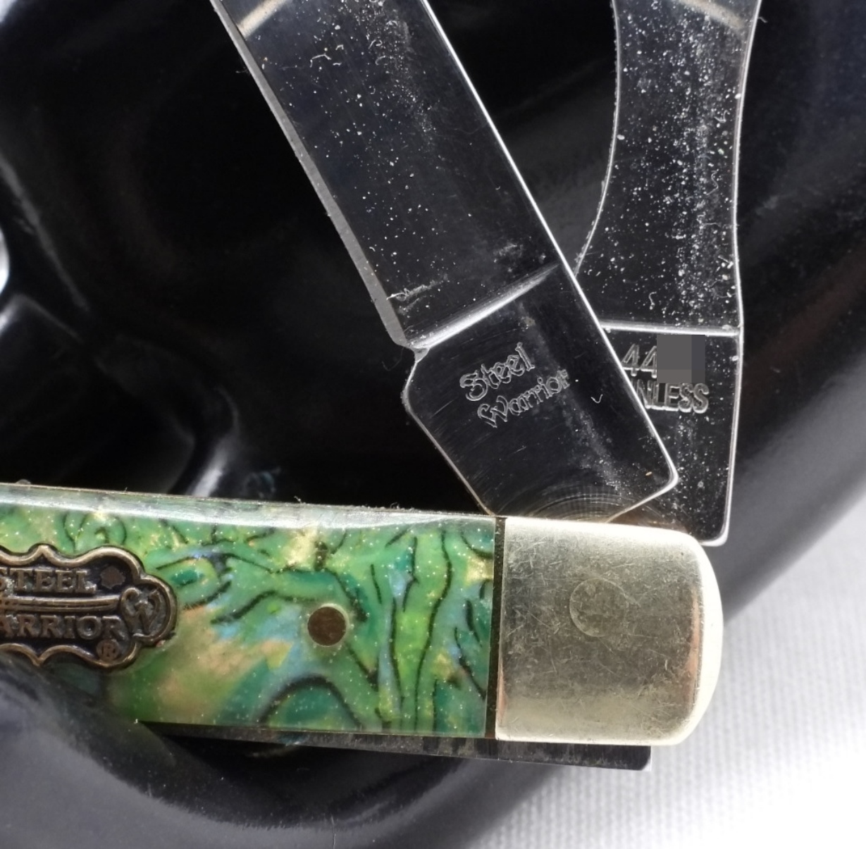Steel Warrior Trapper, Abalone Handle