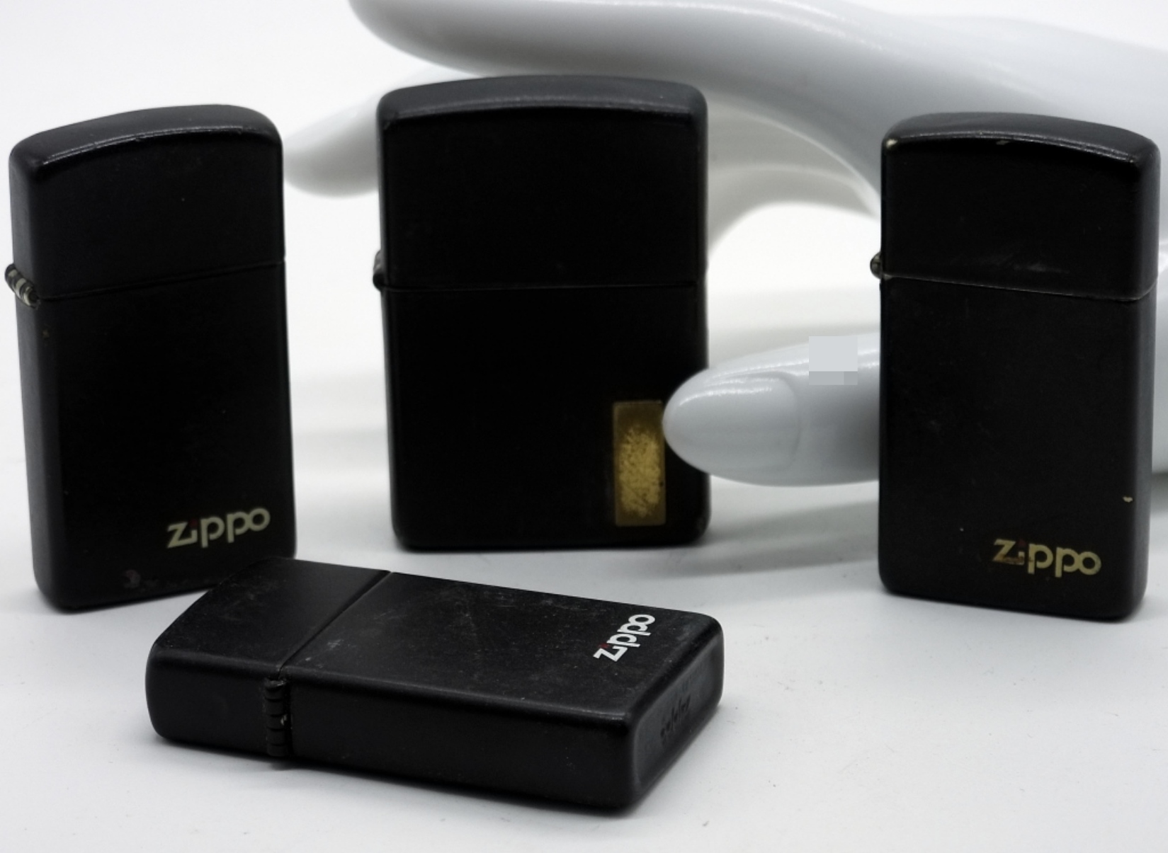 Zippo Lighter Group - 4 Black Matte Finish Models