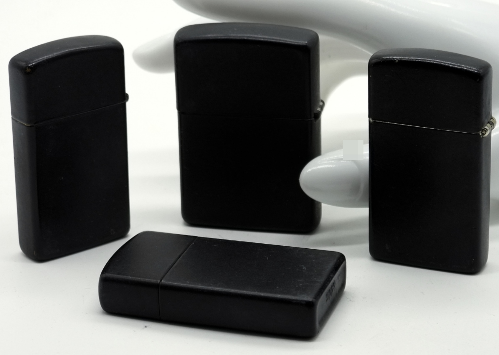 Zippo Lighter Group - 4 Black Matte Finish Models