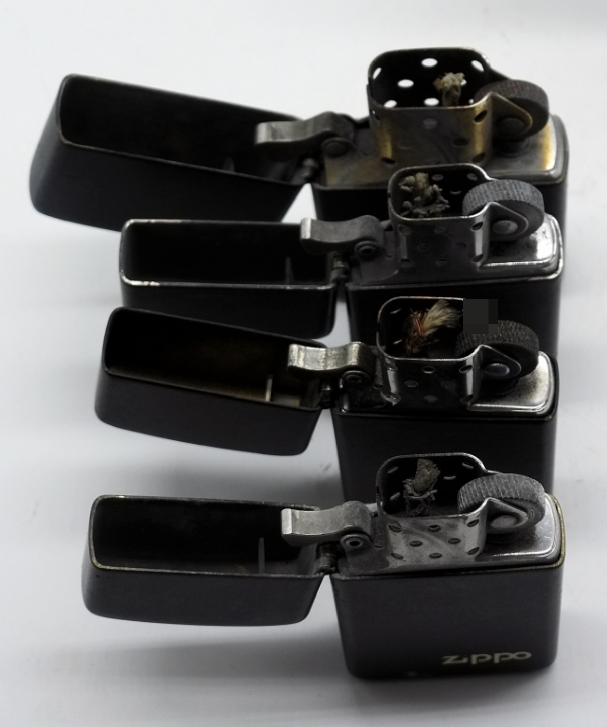 Zippo Lighter Group - 4 Black Matte Finish Models