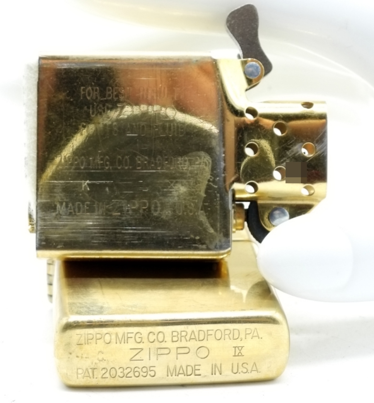 Vintage Zippo Patent 2032695 Brass Lighter