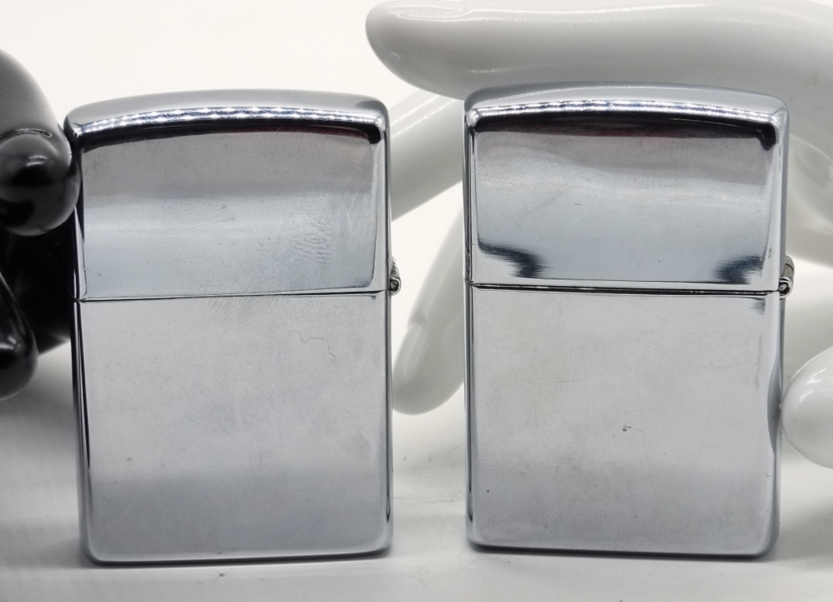 Zippo Chrome Lighters with American Eagle & Wolf