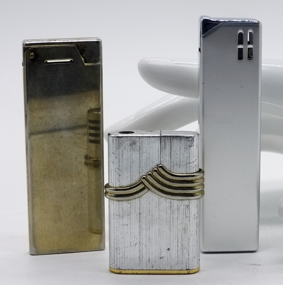 Three Vintage Butane Lighters Colibri Firebird Lot