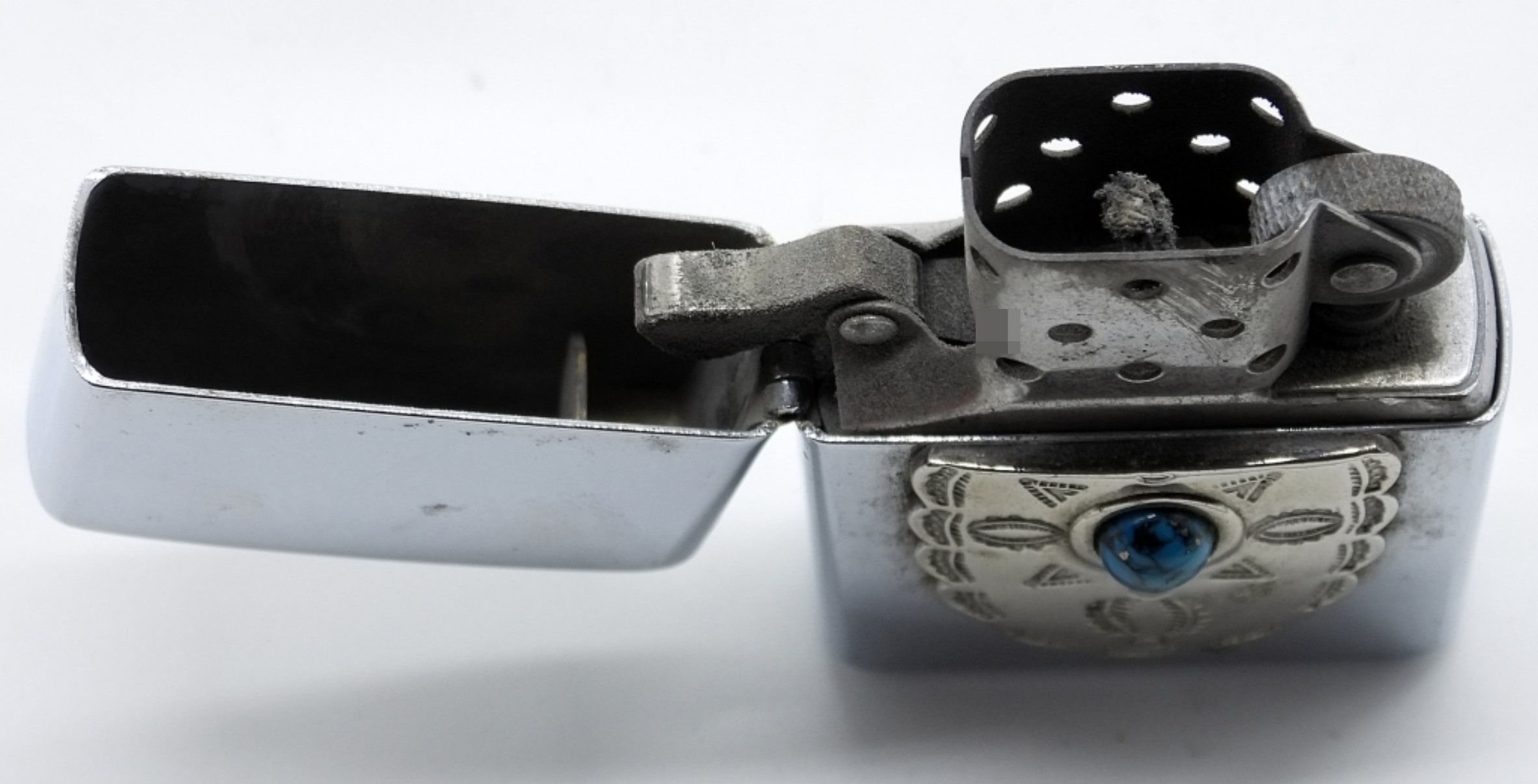 Vintage Zippo with Native American Silver Inlay