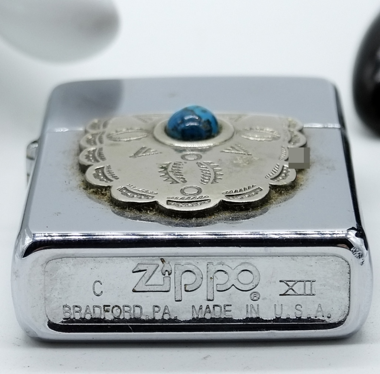 Vintage Zippo with Native American Silver Inlay