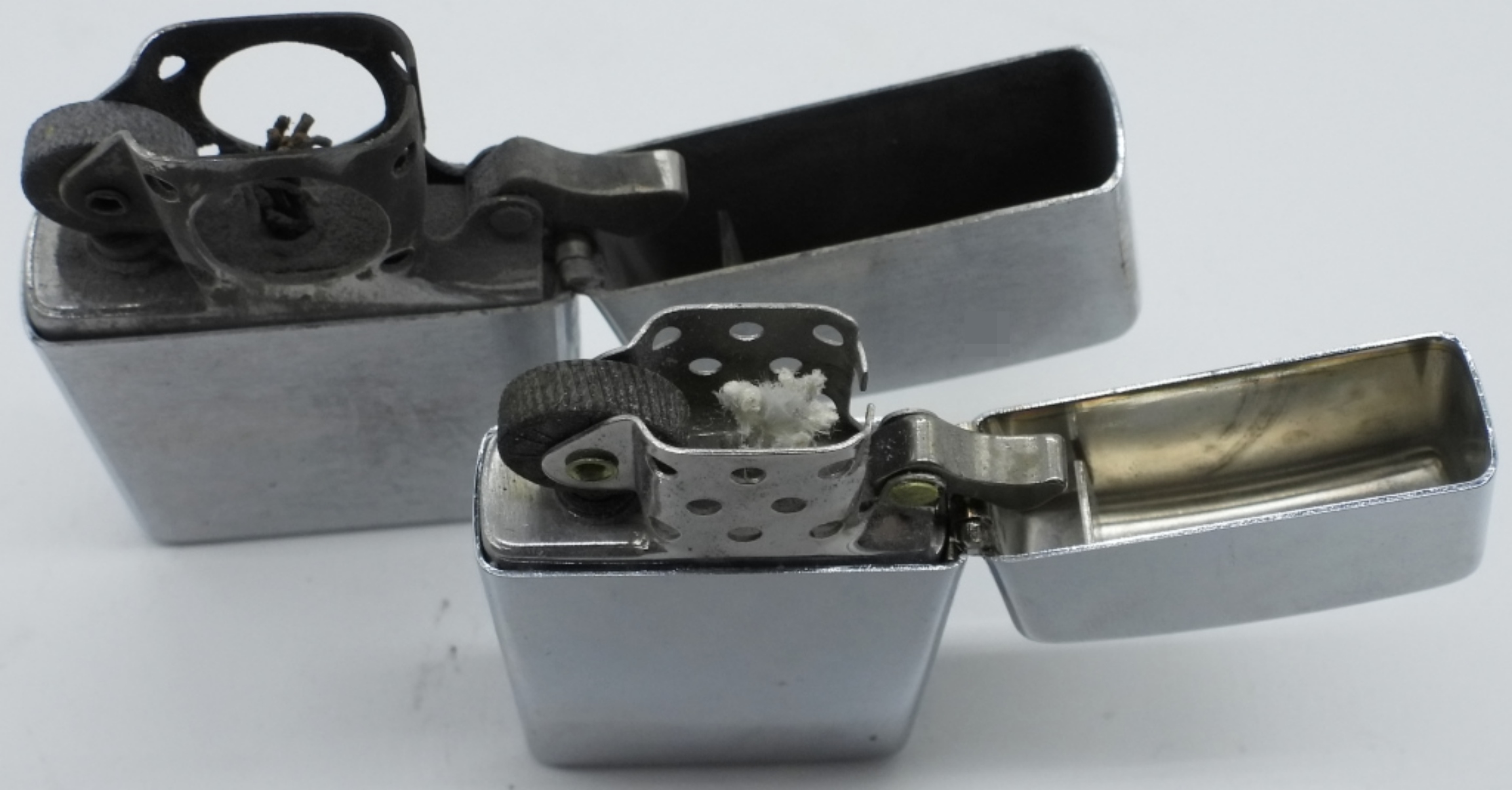 Zippo Chrome Lighters Pair, Pipe & Slim