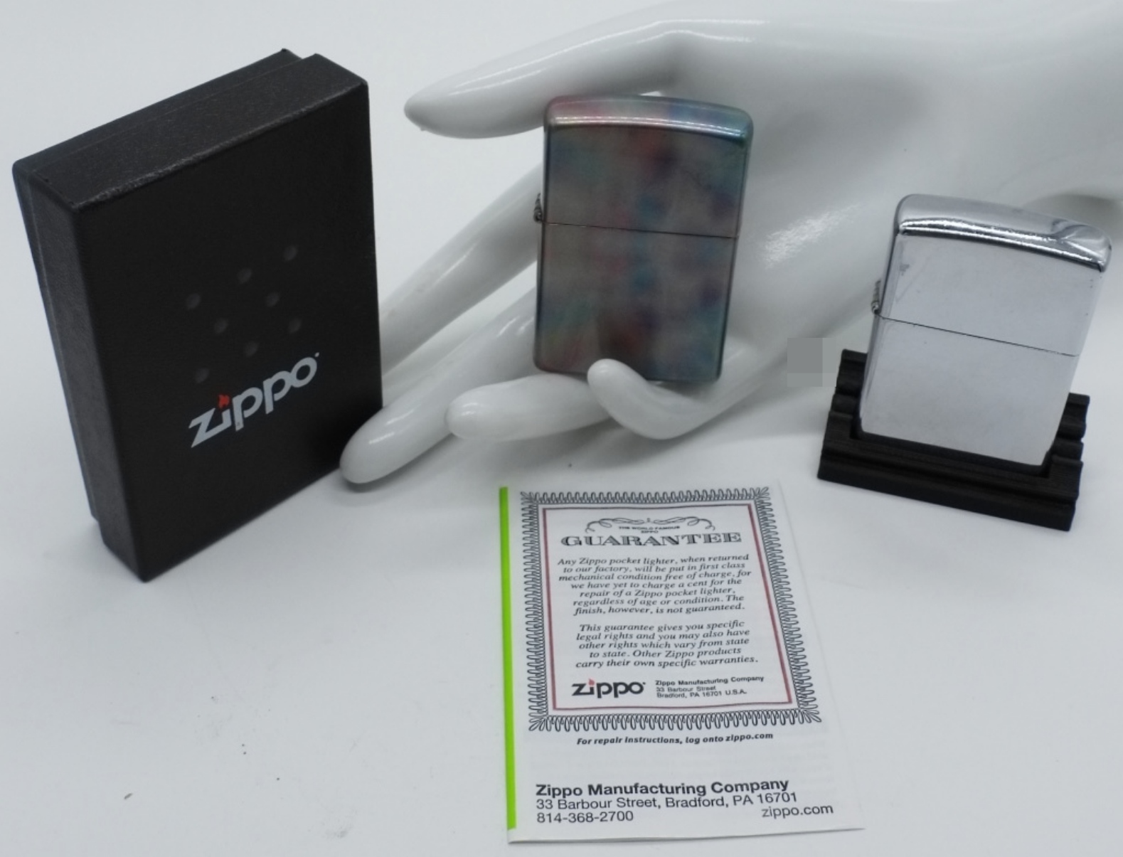 Zippo Chrome Lighters Pair, 2006 & 2013