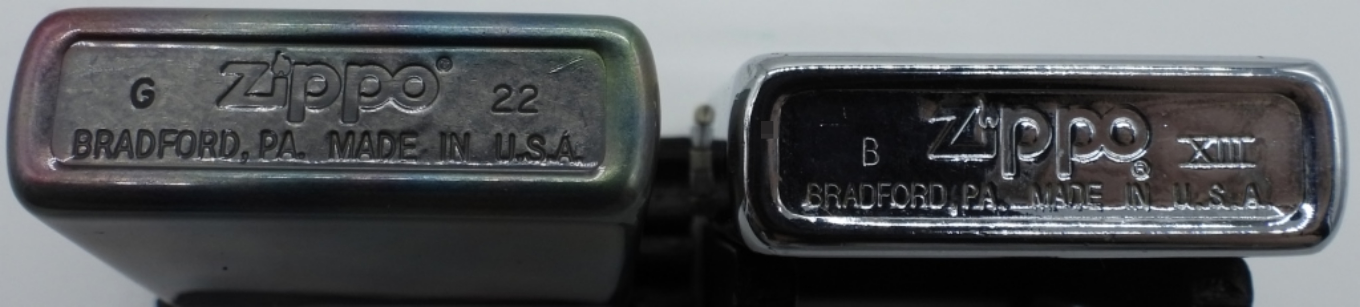 Zippo Chrome Lighters Pair, 2006 & 2013
