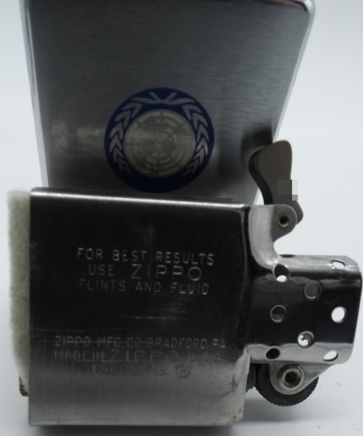 Zippo United Nations Logo Chrome Lighter