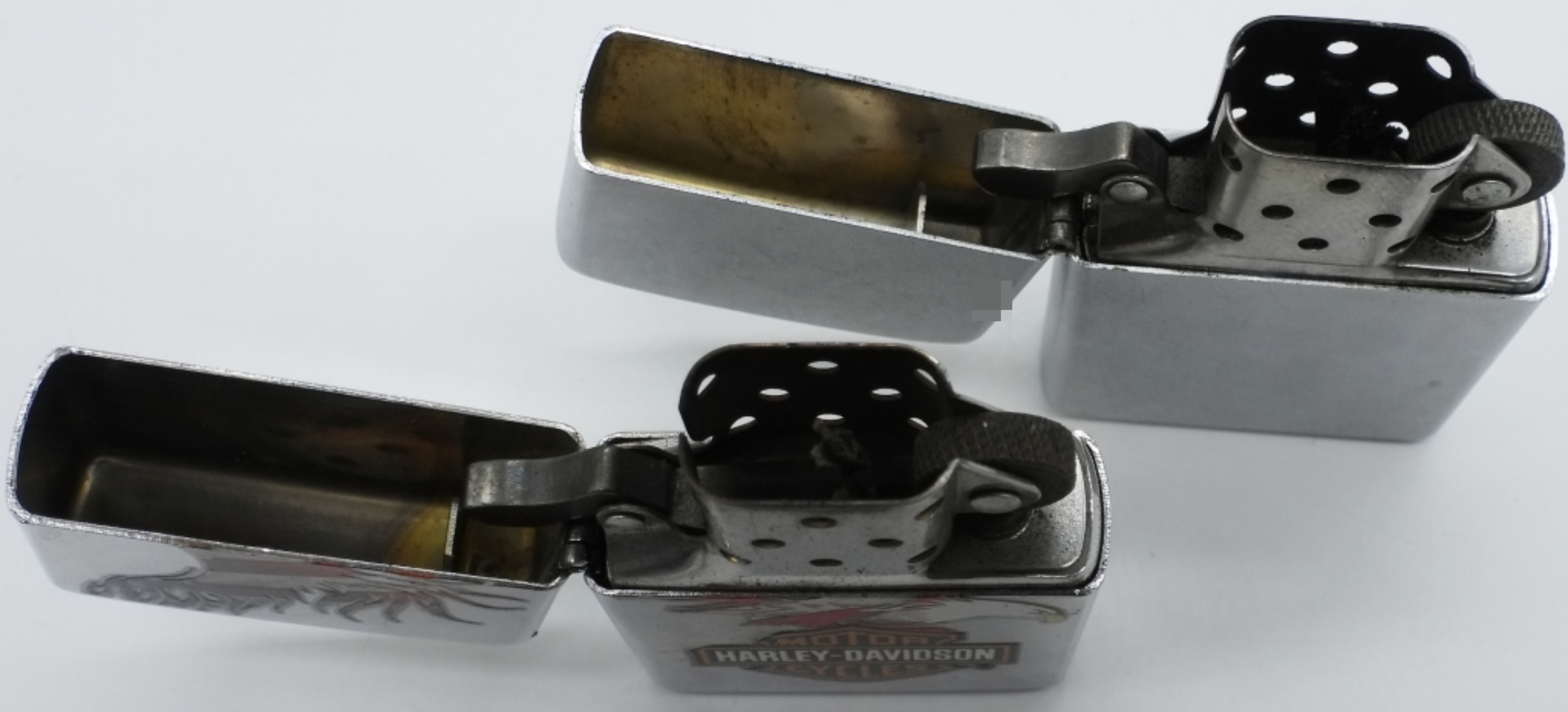 Zippo Harley-Davidson Eagle Chrome & Satin Pair
