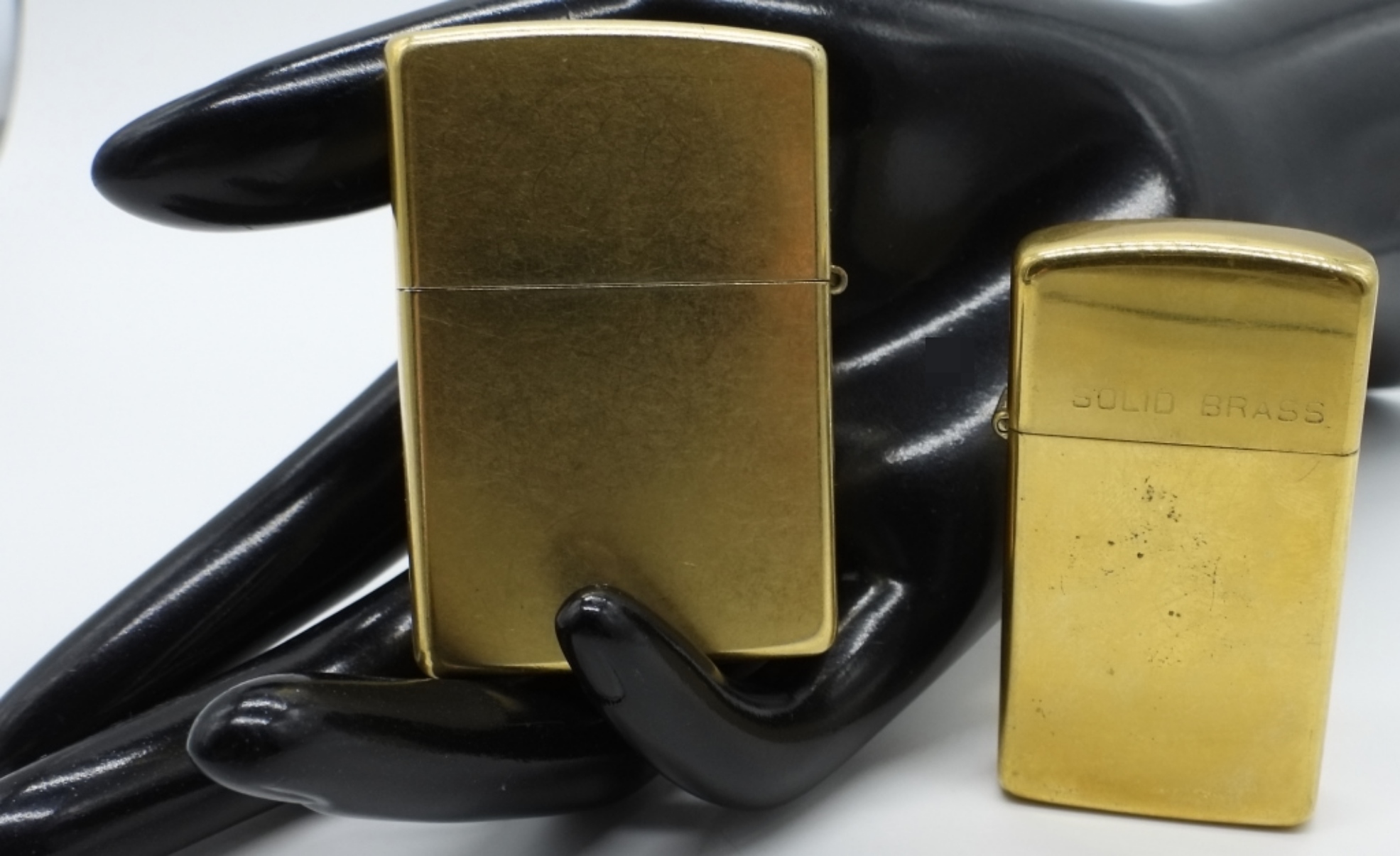 Zippo Solid Brass Lighters, 1950s-80s Vintage