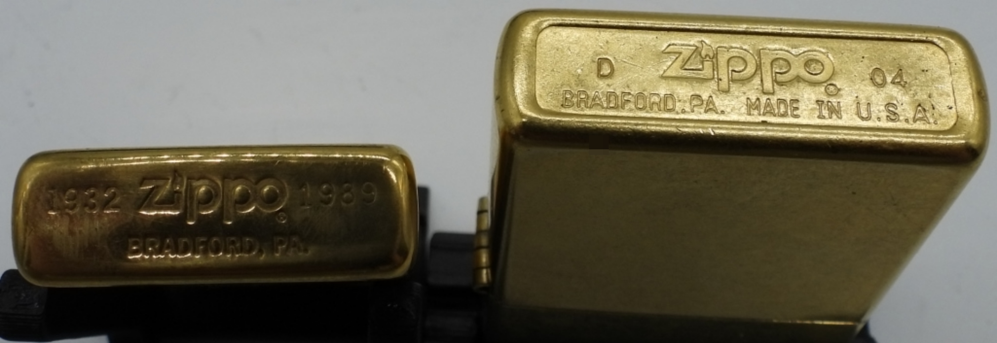 Zippo Solid Brass Lighters, 1950s-80s Vintage