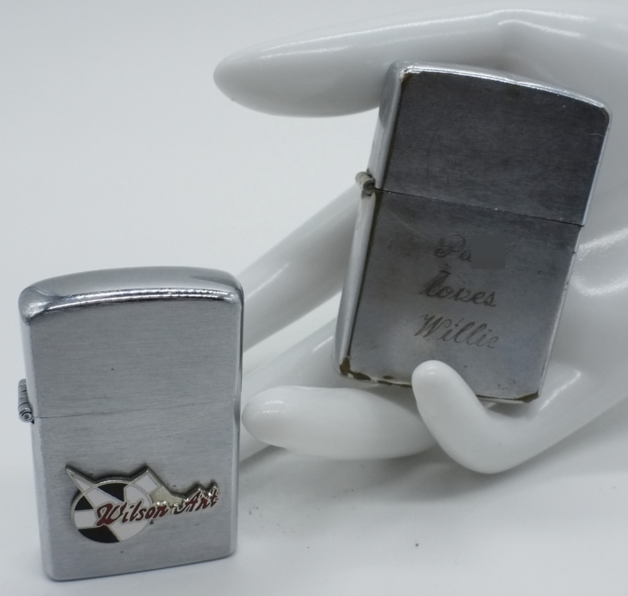 Zippo Pat. 2517191 Engraved "Paul Loves Willie"
