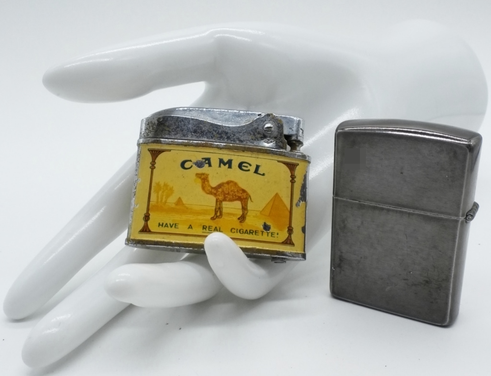 Zippo Chrome Lighter & Vintage Camel Lighter