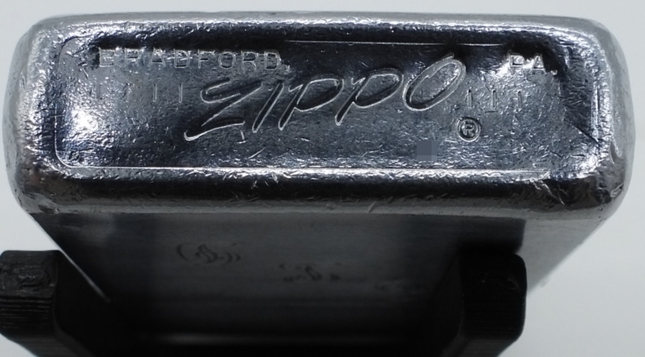 Zippo Brushed Chrome Lighter, Engraved Initials