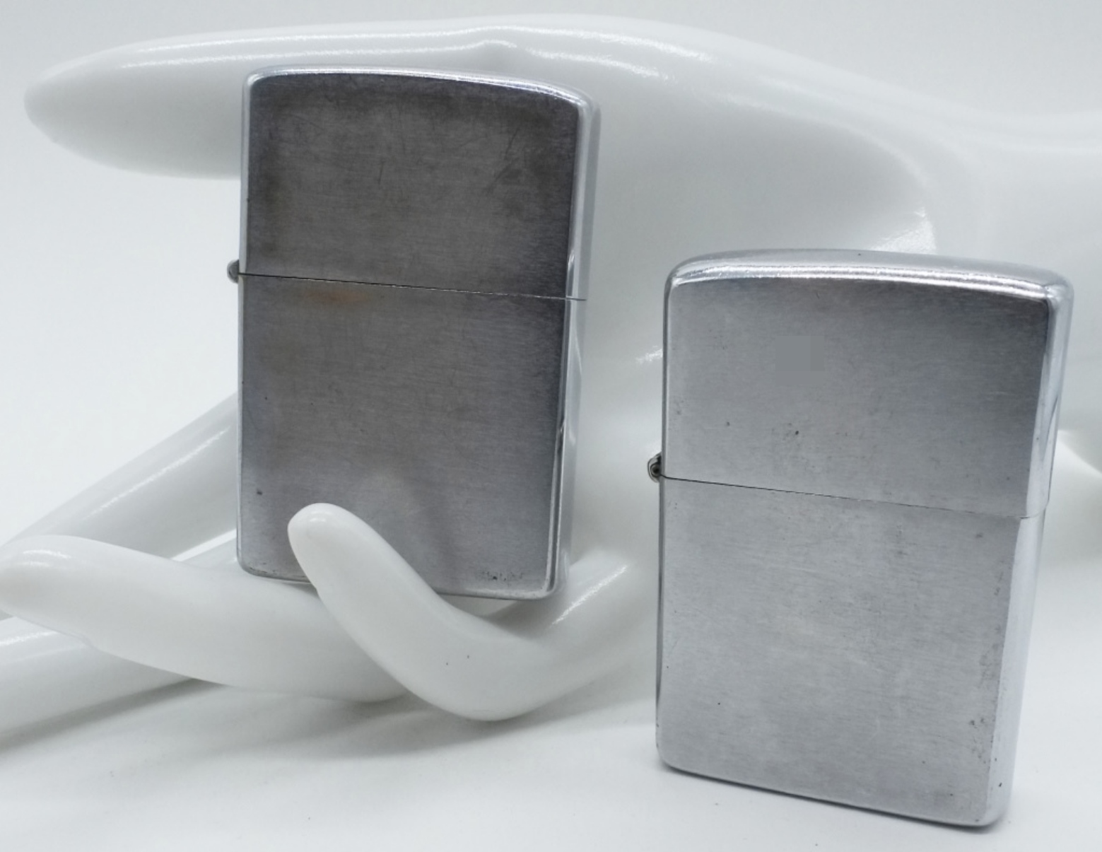 Zippo Chrome Lighters, 1974 & 1979 (2)