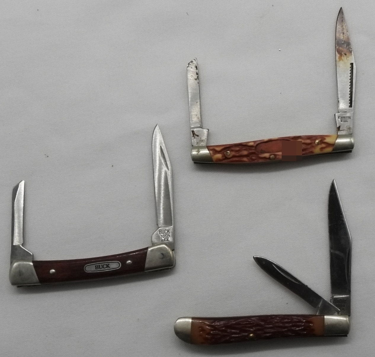 Buck & KA-BAR Folding Knives, 3-Piece Lot