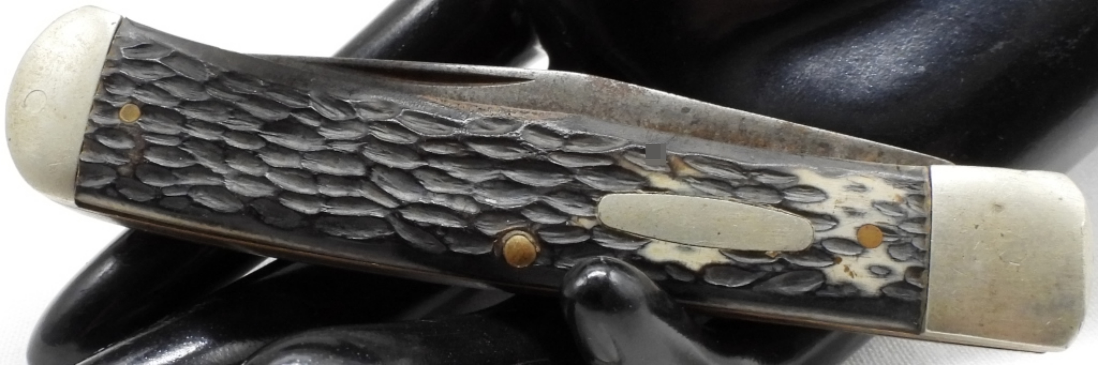 Western Trapper Knife, Jigged Bone Handles