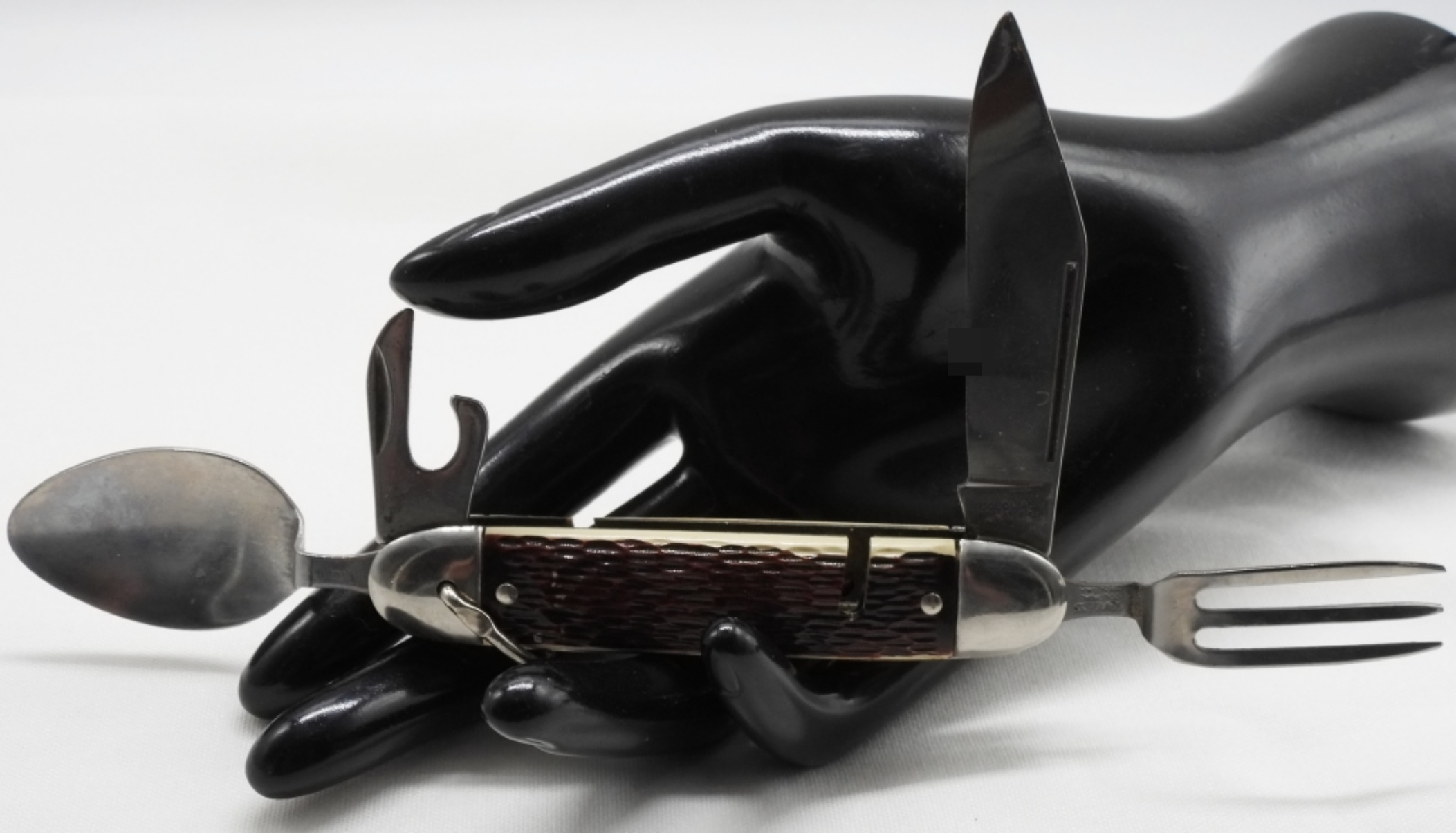 Colonial Jigged Bone Folding Knife, Nickel Silver