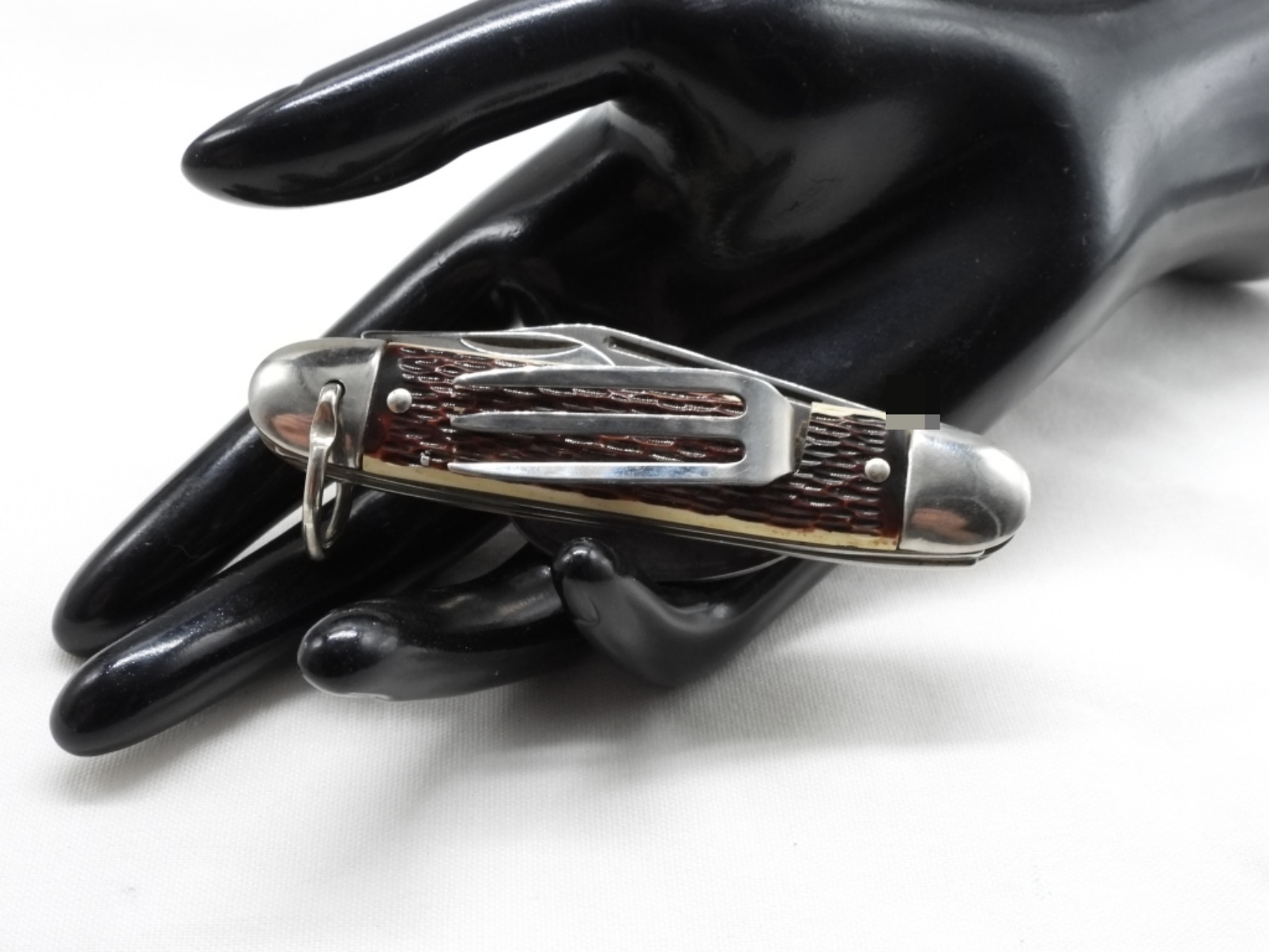 Colonial Jigged Bone Folding Knife, Nickel Silver