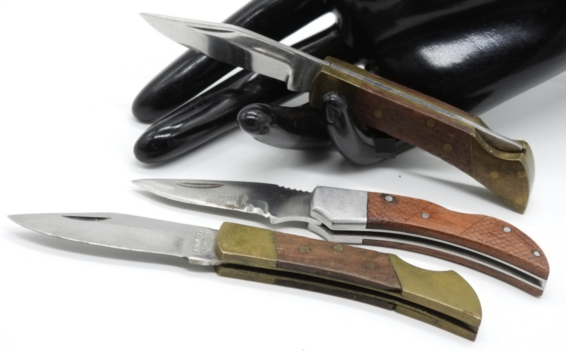 Folding Knives with Wood Handles (3)