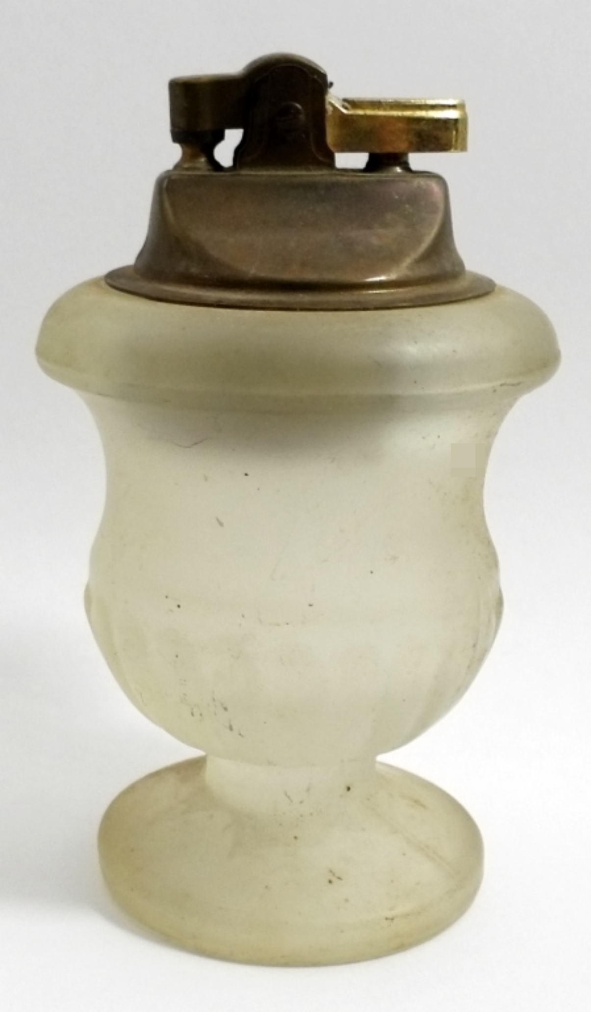 Vintage Alabaster Table Lighter with Brass Insert