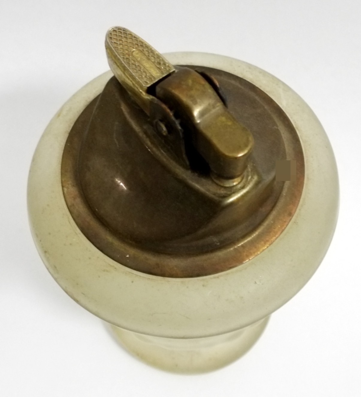Vintage Alabaster Table Lighter with Brass Insert