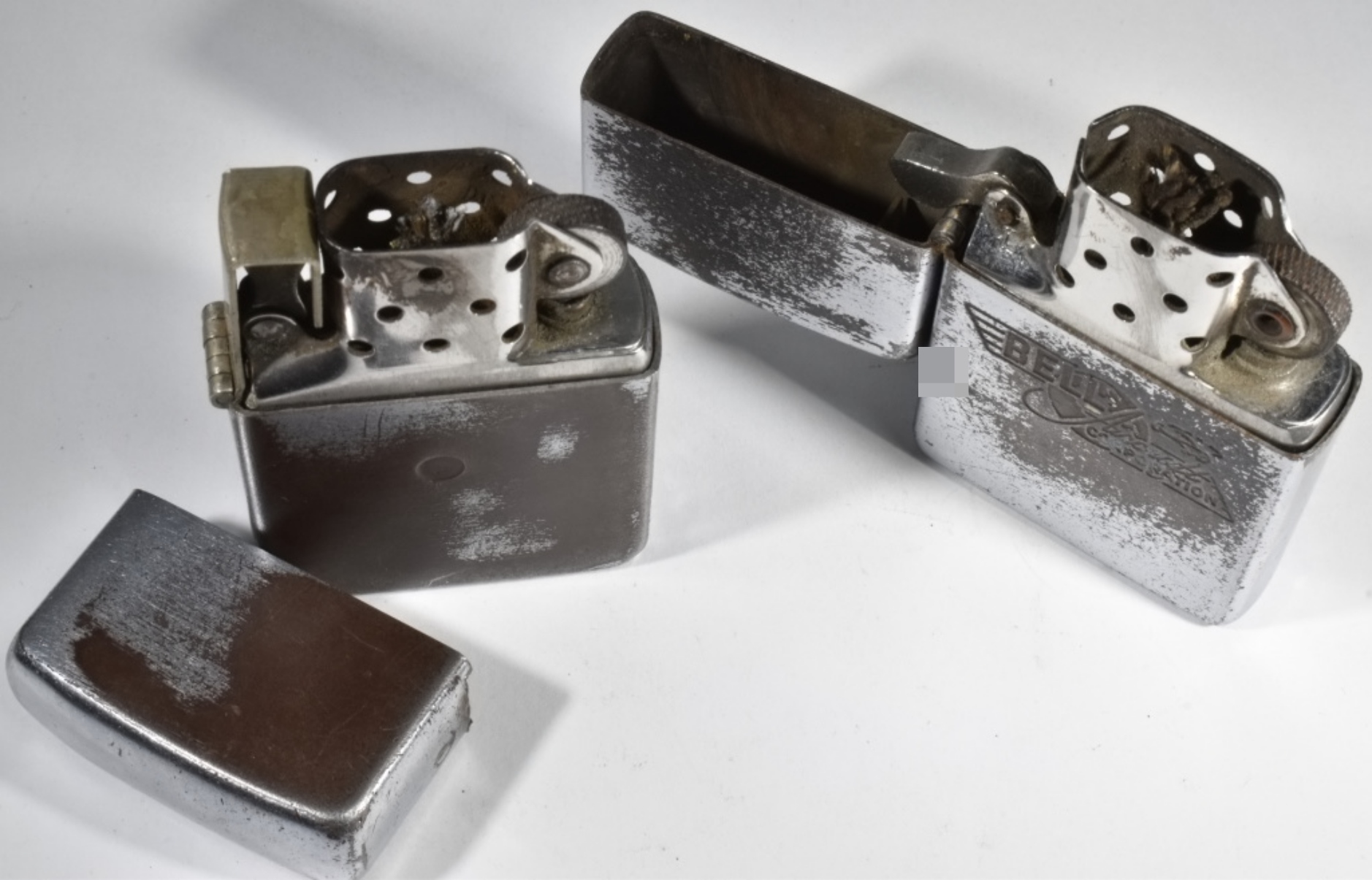 Zippo Patent Era Lighter Pair - 1930s-1950s