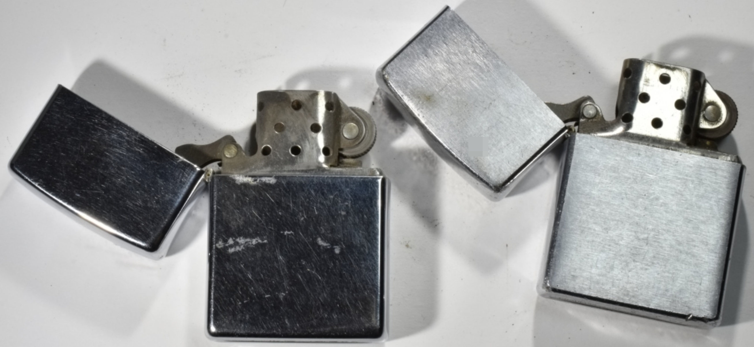Vintage Zippo Lighter Pair - Both Fired