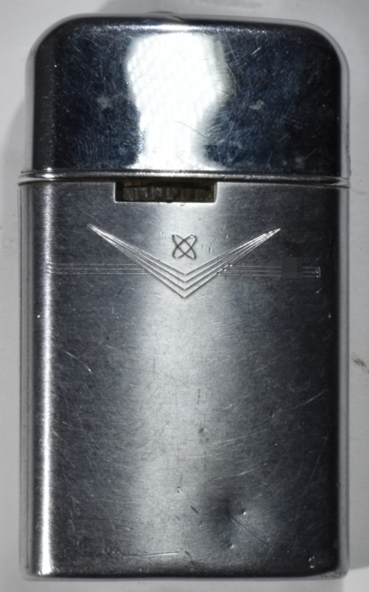 Ronson Atomic Age Engraved Lighter Chrome Finish