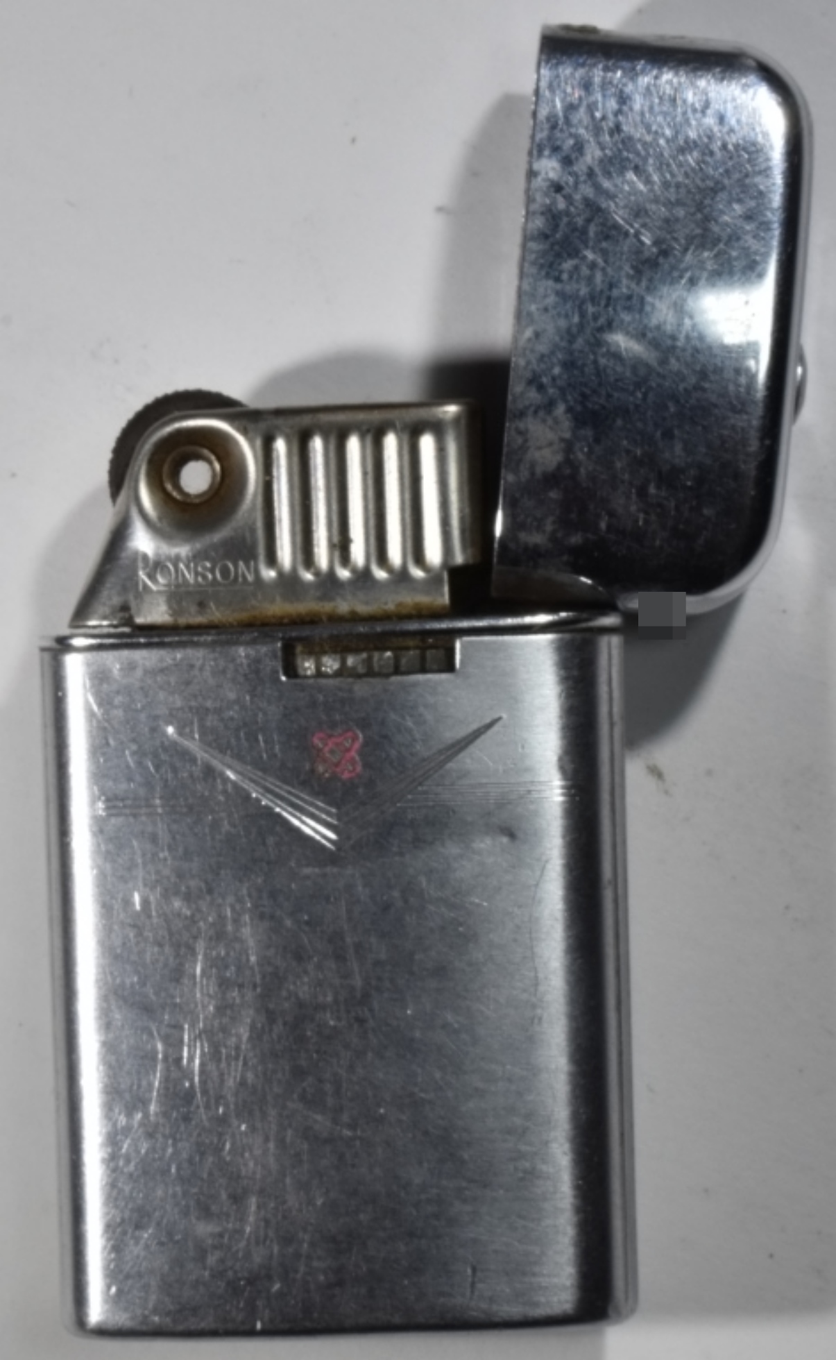 Ronson Atomic Age Engraved Lighter Chrome Finish