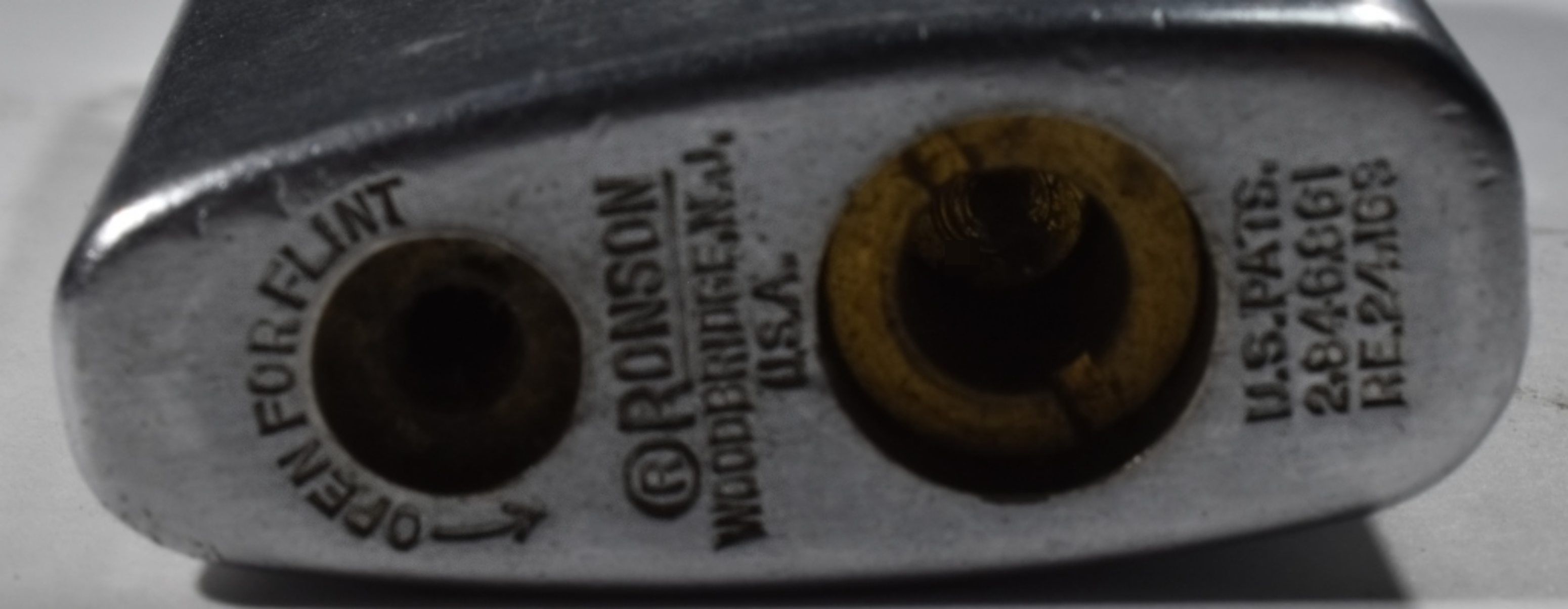 Ronson Atomic Age Engraved Lighter Chrome Finish