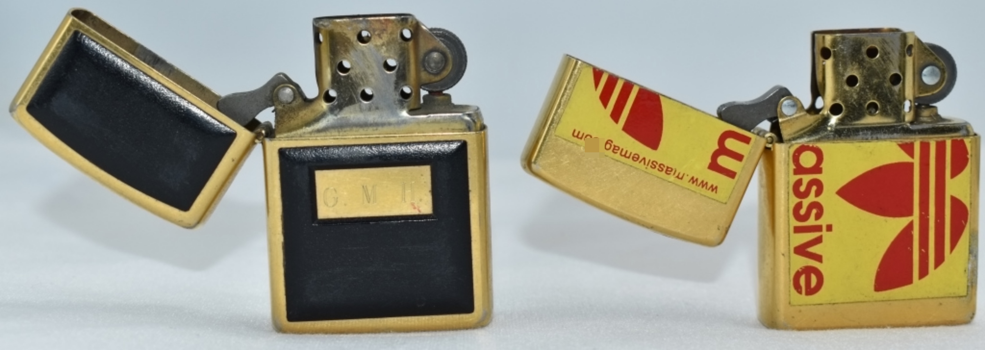 Zippo Massive Advertising Lighters Pair