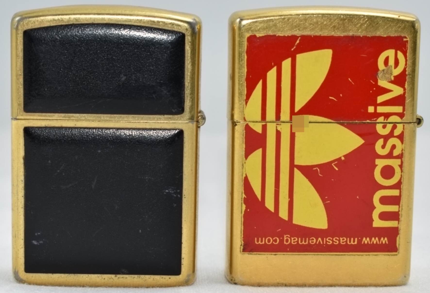 Zippo Massive Advertising Lighters Pair