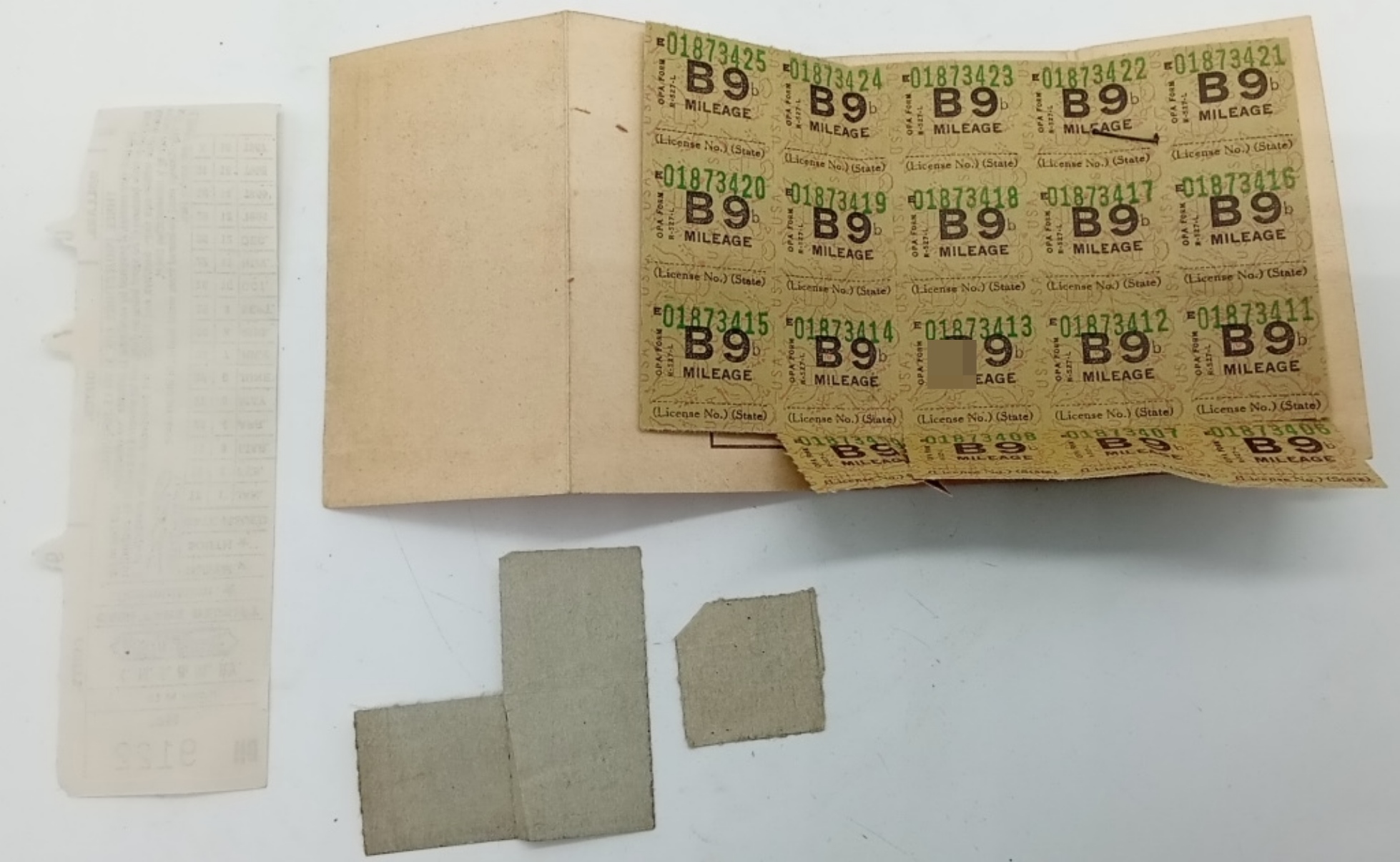 WWII U.S. Gasoline Ration Book with Mileage Stamps