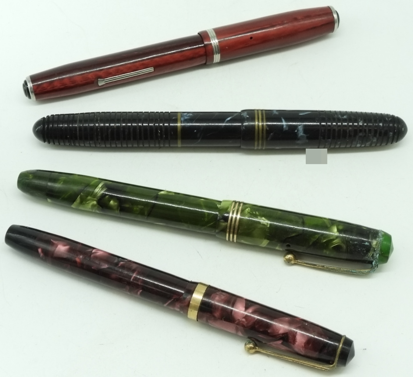 Vintage Fountain Pen Lot, 4 Pieces, Celluloid