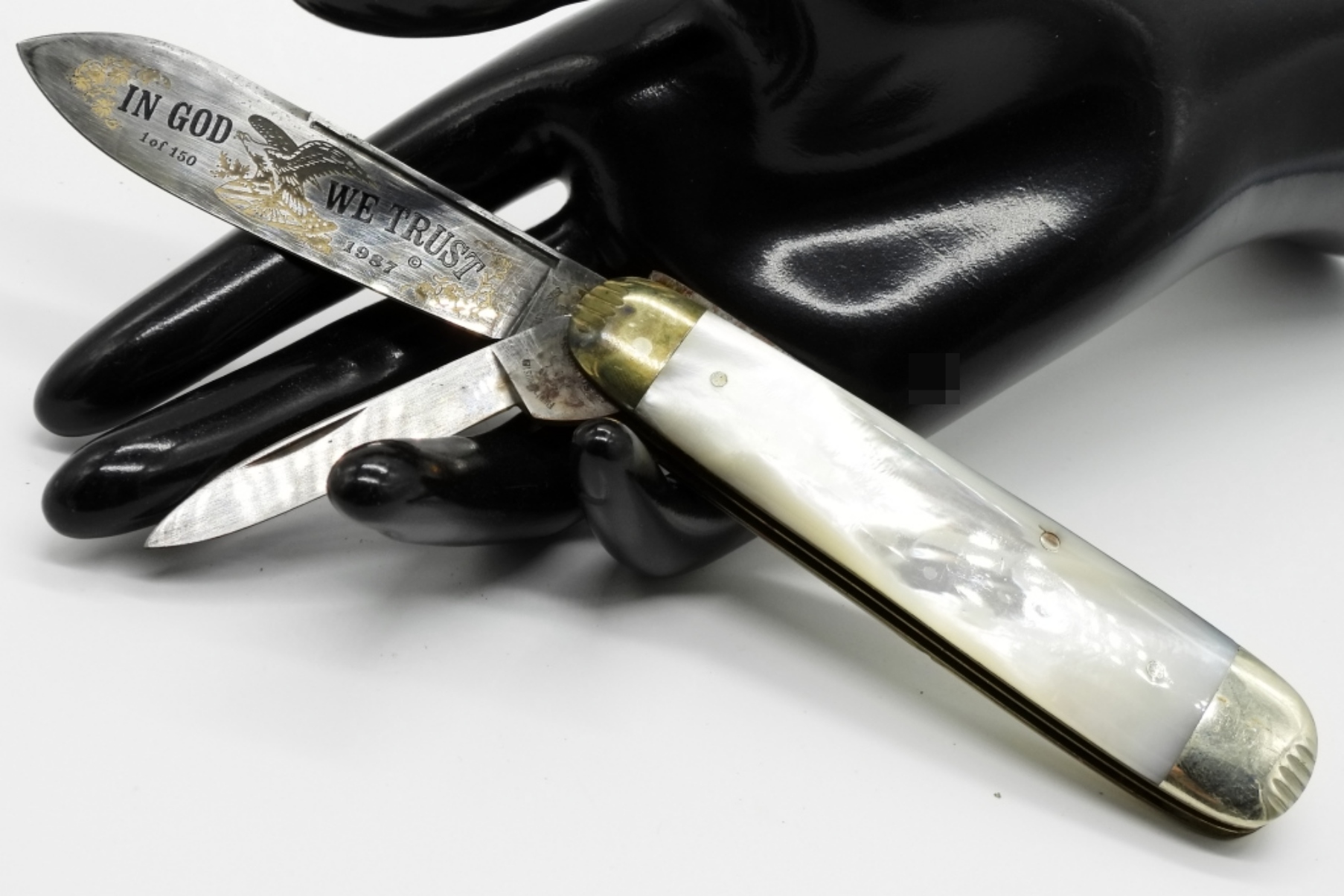 Fight'n Rooster "In God We Trust" Trapper Knife