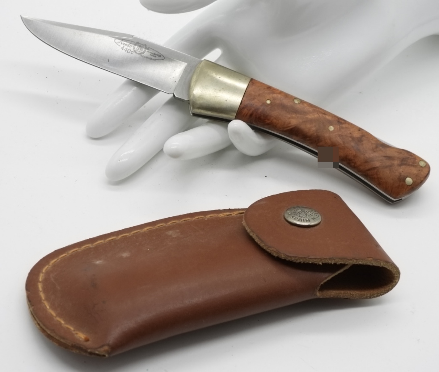 Nieto Folding Knife, Burl Wood Handle
