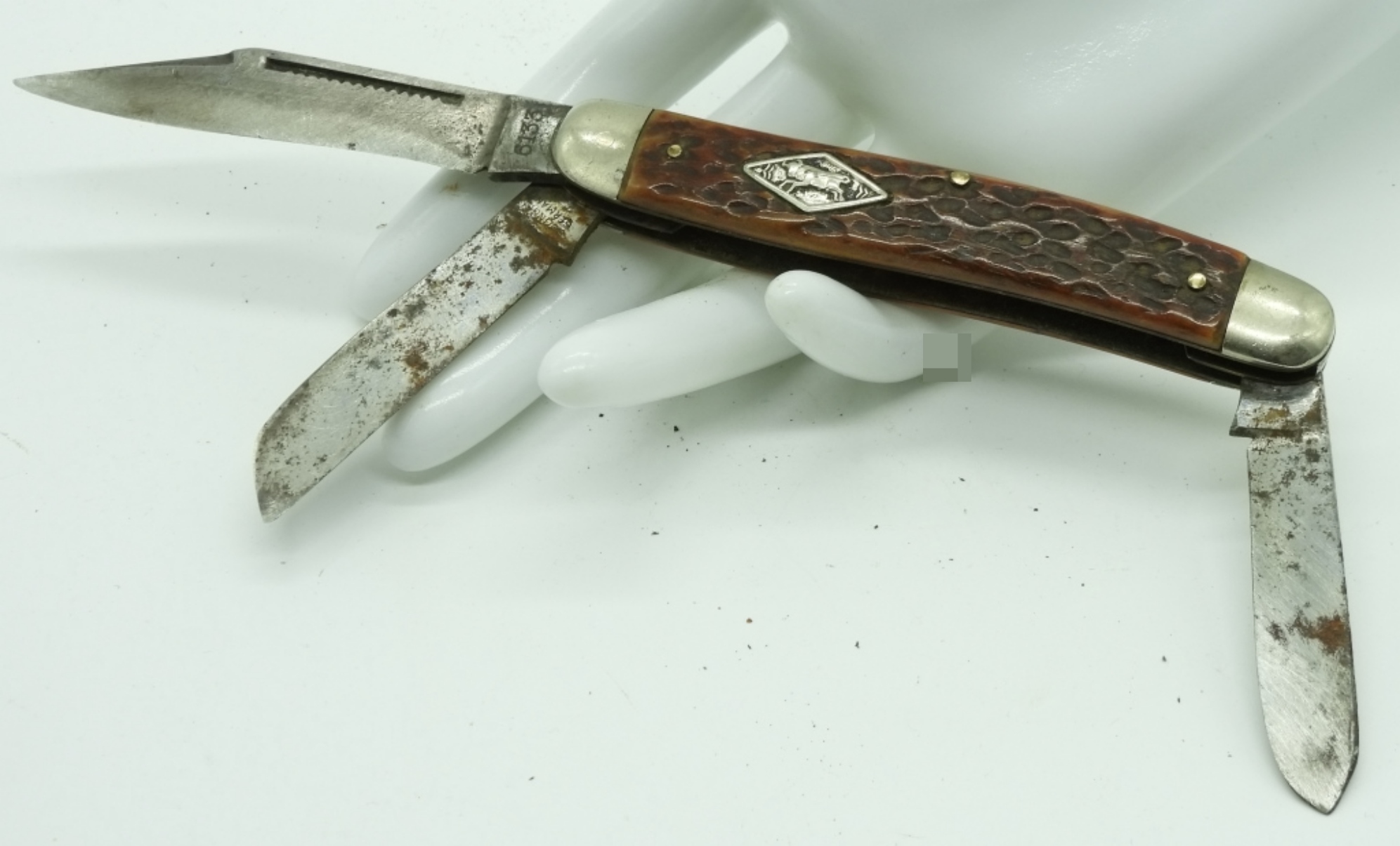 Solingen 6133 Stockman Folding Knife, Bone Handle