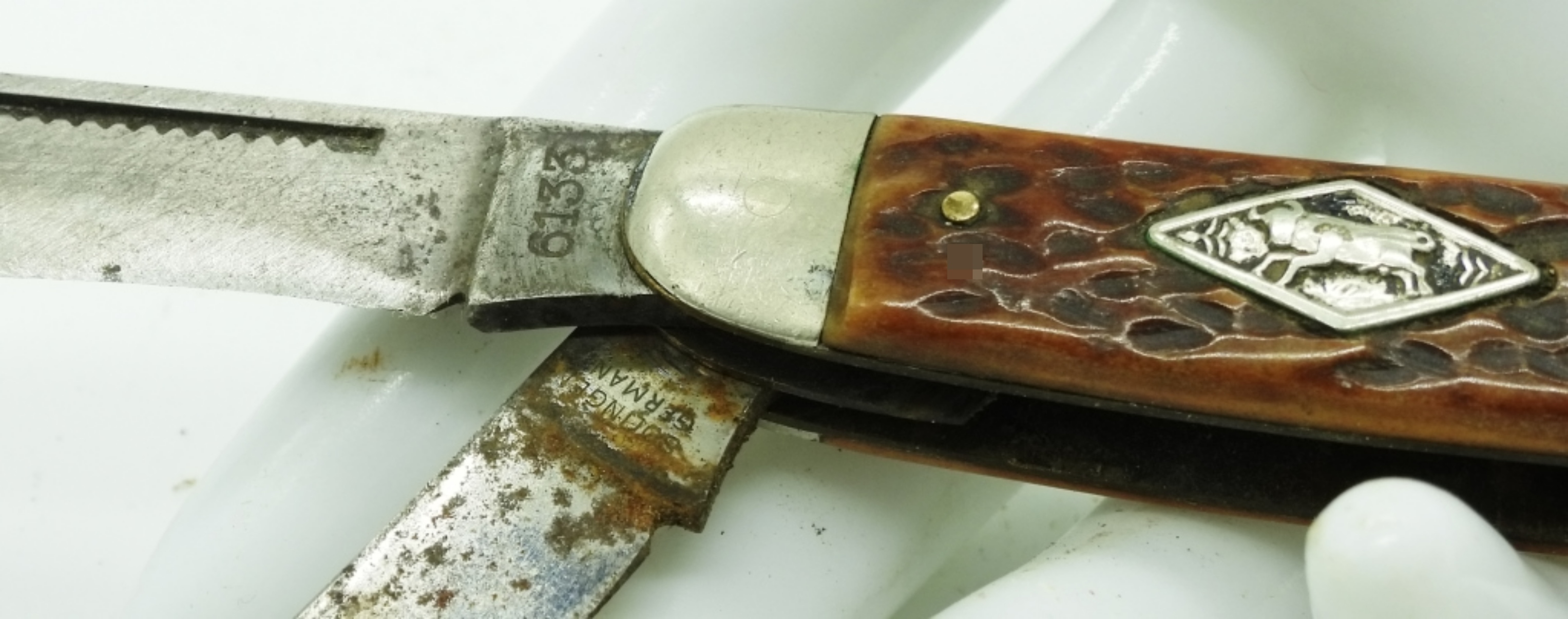 Solingen 6133 Stockman Folding Knife, Bone Handle