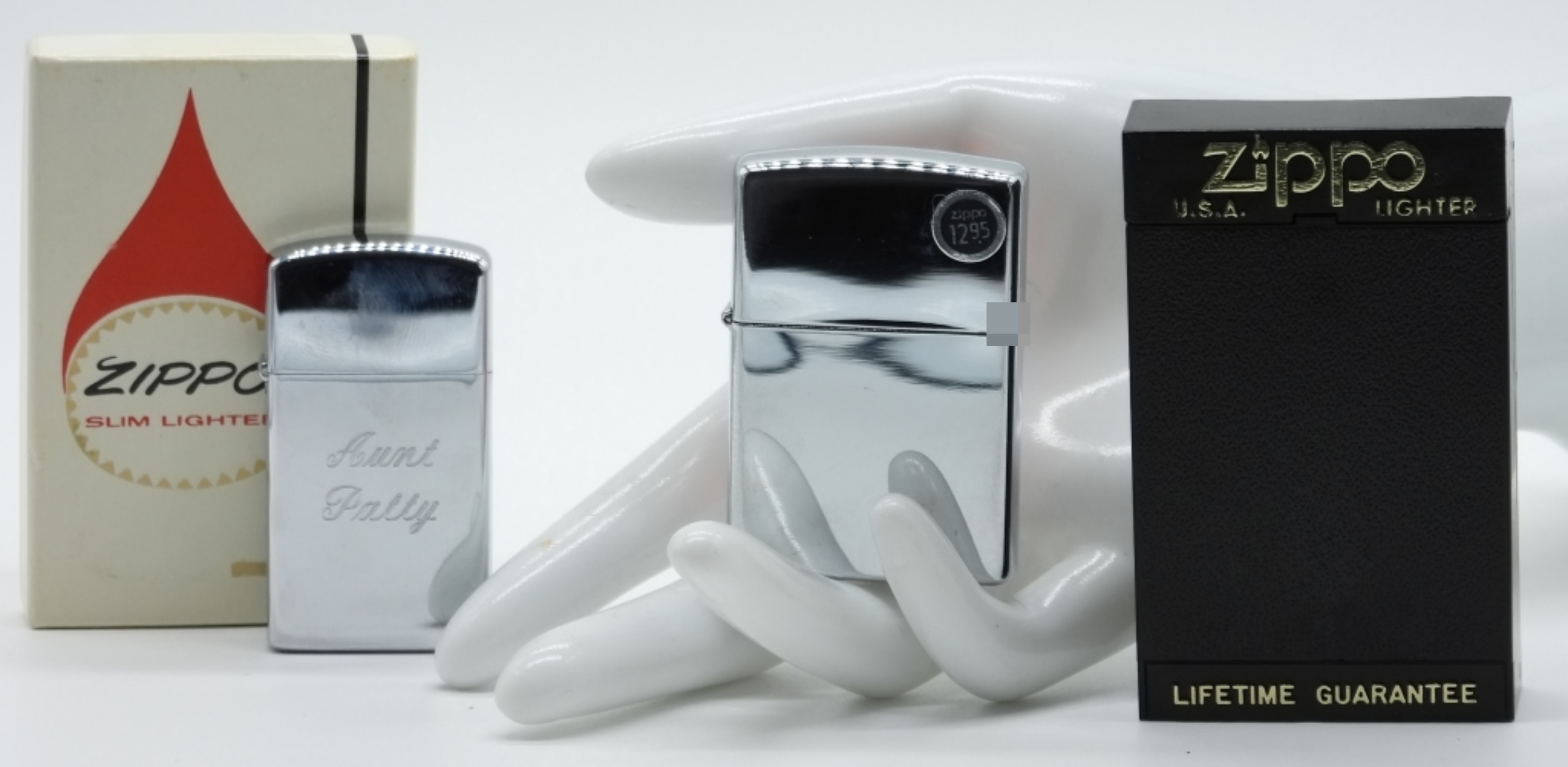 Zippo Lighter Lot - 1971 Slim & 1995 Chrome