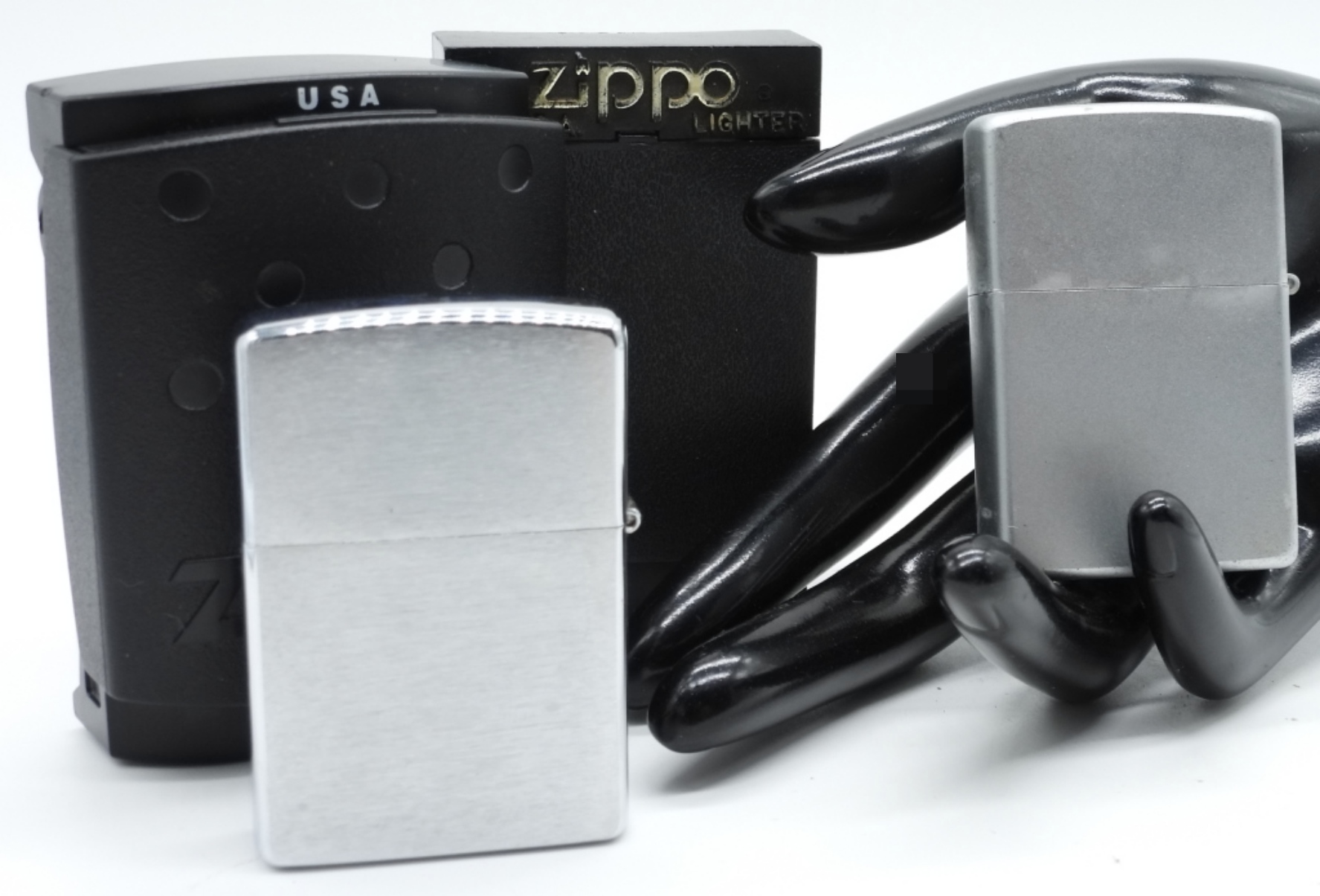 Zippo Chrome Lighter Lot - 2006 & 1998 Models