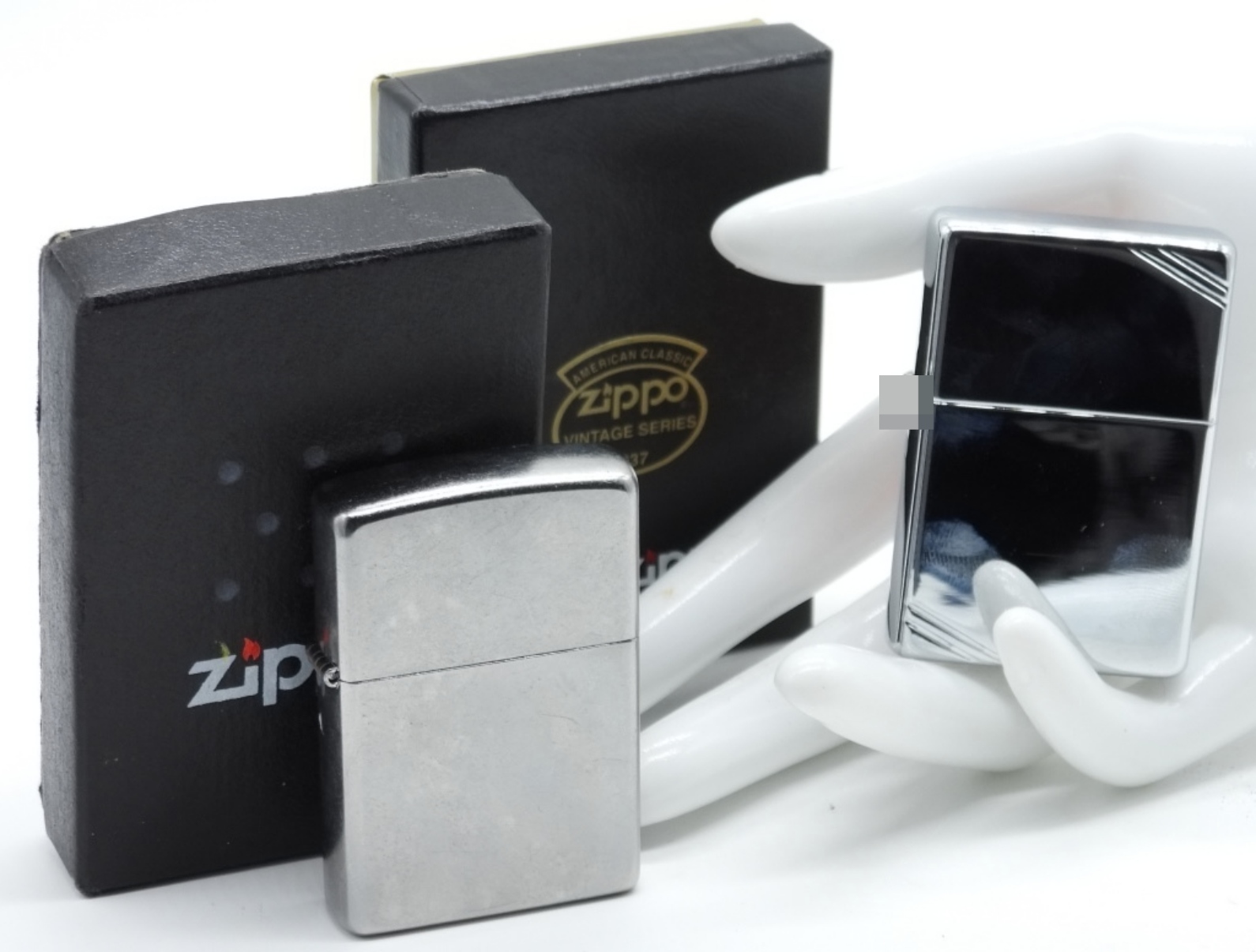 Zippo Chrome Lighter Pair, 2003 & 2013
